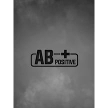 Ab + Pozitif Kan Grubu Araba Motorsiklet Etiket Sticker 14cm Siyah Renk