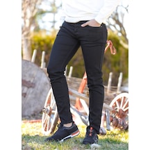 Erkek Siyah Salto Black Slimfit Likralı Dar Paça Pamuklu Kot Pantolon Siyah