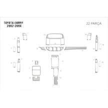 Toyota Camry Torpido Kaplama 2002-2004 22 Parça Alüminyum