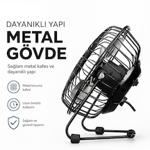 Lunaev Usb Şarjlı - Metal Gövde 14.5x7.5x15 Cm Mini Masaüstü Fan - Vantilatör Efn - 482