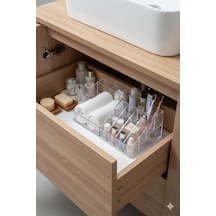 Şeffaf Akrilik Banyo Kozmetik Düzenleyici Organizer 13x22x8 Cm Diğer