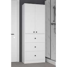 Güneş 3 Çekmeceli 2 Kapaklı Banyo Dolabı Beyaz