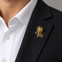 Atatürk Portre Figürlü Metal Yaka Rozeti Ceket, Takım Elbise Ve Çanta Aksesuarı Gri