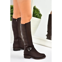 Fox Shoes Kahverengi Kısa Topuklu Günlük Kadın Çizme G674240109 Kahverengi
