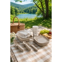 Emilahome Lovely Piknik Seti Bej 6 Lı Set - 867606603