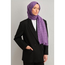 Armine Tencel Yün Monogram Desen Şal 28 Mor