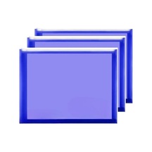 A4 Şeffaf Fermuarlı Dosya Mavi 3 Adet Pvc Fermuarlı Evrak Dosyası 24x34cm Çıtçıtlı Belge Evrak Dosyası Ofis B