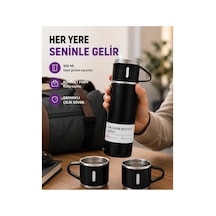 Çelik Termos Bardak Seti 500 Ml Kapasite, Kaymaz Taban, Hediye Kutulu Düz Renk Düz Renk