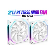 Ng-o120w 2x Reverse Argb Pwm Kasa Fanı Beyaz