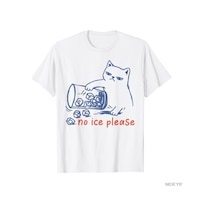 Flood Of Style No Ice Lütfen Komik Kedi Meme T-shirt Erkekler Kadınlar Için % 100% Pamuklu T Shirt Kısa Koll Beyaz