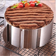 Kek Ve Pasta Paslanmaz Yuvarlak Kelepçeli Ayarlanabilir Çember 16/30 Cm Yükseklik 9 Cm Çelik Metalik Diğer