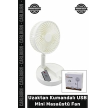 Vantilatör Teleskopik Katlanır Şarjlı Sessiz Taşınabilir Uzaktan Kumandalı Usb Mini Masaüstü Fan