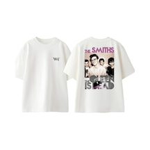 Thewert The Smiths 1 Tasarım Sırt Baskılı Pamuk Beyaz Oversize T-shirt