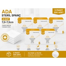 Ada Steril Spanç 4 Kat 7,5 7,5cm 100'Lü 5 Paket