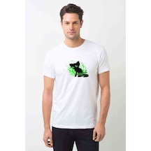 Cartoon Holly Baskılı Beyaz Erkek Tshirt