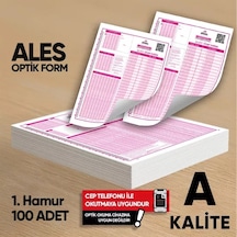 Ales Deneme Sınavları İçin 100 Adet 80.gr Optik Form