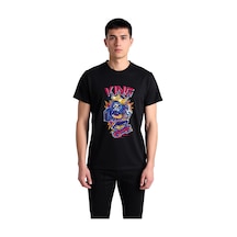 Paybuy Kral Karikatür Tasarımı Baskılı Erkek Tişört Siyah