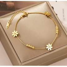Çiçek Gold Çelik Bileklik Sns098 Gold