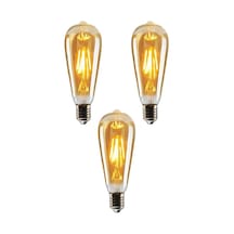 4w Dim Rustik Led Ampul Sarı Işık Armut Edison Ampul 3 Adet Standart