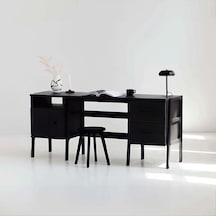Woodesk Terra Ahşap Çalışma Masası 180x60 Siyah Renk Cpt4640-180 Siyah