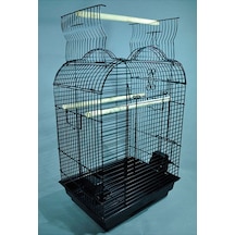 Pet - 64 - Papağan Kafesi Açılır Çatılı - Dpmıx-hb - Siyah 47x36x70