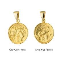 Goldkupe 14 Ayar Altın Antik Madalyon Kolye Ucu 3,65 Gr-6584 Altın
