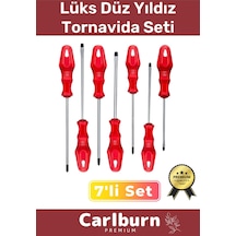 Premium Dayanıklı Taşınabilir Sağlam Ergonomik Vidalama Tamir Tadilat Düz Yıldız 7'li Tornavida Seti