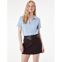 Koton Regular Fit Kısa Kollu Kesik Polo Yaka Tişört Mavi 6sak50190ek Mavi