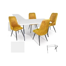 Anemon - Çırağan Masa Takımı Werzalit, Allzalit, Vermodin Tabla 80x120 - Beyaz - Sarı Çok Renkli