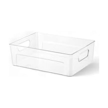 Kırılmaz Ultra Dayanıklı Buzdolabı Düzenleyici Organizer Kutu Şeffaf - 26x17x9cm 810 Açık Bej