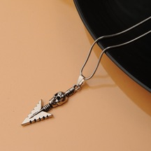 Kuru Kafalı Ok Ucu Erkek Kolye Çelik Takı Aksesuar K24 T5 Çelik