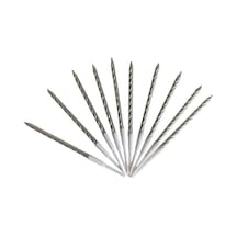 Burgulu Pasta Mumu Gümüş Renkli 10 Lu 12 Cm