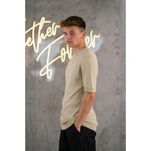 Slimfit Likralı Sıfır Yaka Erkek Triko T-shirt 001