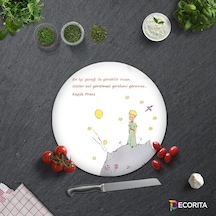 Decorita Cam Kesme Tahtası|Küçük Prens Desenli|Çap32cm