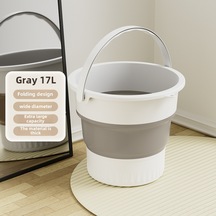 Fosenze 20l Kapasiteli Katlanabilir Plastik Kova - Isı Dayanıklı, Kalın Malzeme, Ev Ve Dış Mekan Kullanıma Uygun Gri Büyük Boy Diğer