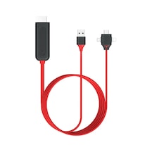 3in1 Micro Usb Type-c To Hdmı Görüntü Aktarıcı Kablo 1.5m Telefonu Televizyona Monitöre Aktarma