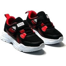 Tontix Siyah Kırmızı Erkek Çocuk Hafif Taban Çırtlı Spor Ayakkabısı