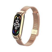 Xiaomi Mi Band 7 Uyumlu Krd-06 Metal Mkst Kordon-rose Gold