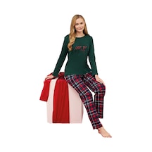 Over Sleep By Poleren Over Sleep 3262 Kadın Yılbaşı Pijama Takımı Kırmızı