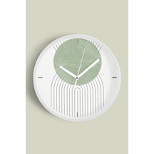 Soyut Tasarım Modern Duvar Saati - 35cm - Önü Camlı Beyaz Kasa - Sessiz Mekanizma-jh0083 Beyaz