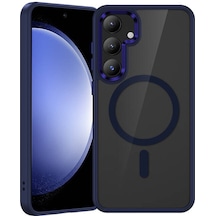 Galaxy S25 Plus Kılıf M-safe Şarj Uyumlu Şeffaf Arka Yüzey Benks Magclap Tpu Çerçeve Kapak Mavi