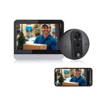Daire Kapısı İçin Gözetleme Deliği Kamerası, Ön Kapı İçin Wifi Peep Delik Kamerası, Monitörlü 1080p Peep Kamera Kapı Görüntüleyici, 4,3 İnç Lcd Ekran Hareket Algılama, Dijital Kapı Görüntüleyici