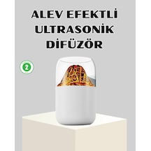 Ultrasonik Alev Efektli Aromaterapi Difüzörü Usb Şarjlı Ve Kapanma Özellikli Çok Renkli