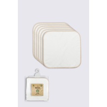Organik 28x28 6'lı Penye Mendil 90103 Ekru