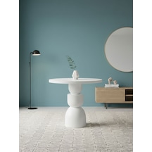 Orbis Yuvarlak Ahşap Yemek Masası 100x100 Beyaz