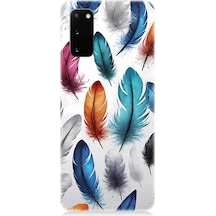 Samsung Galaxy S20 Plus Uyumlu Renkli Soft Tüyler Desenli Silikon Kılıf