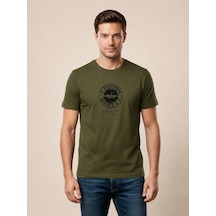 Vogoss Actıon Baskılı Erkek T-shırt 62505-30010 Olive Drab