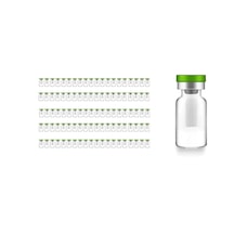 Borox Kapaklı Tıpalı Cam Şişe 10ml - Crimp Vial Nd20 - Şeffaf - Dibi Düz - Yeşil Kapaklı - 100 Adet Toptan