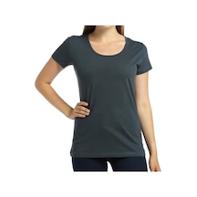 Bant Giyim - Açık Bisiklet Yaka Füme Kadın Tişört T-Shirt