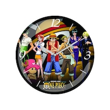 One Piece Çap 30cm Sessiz Akar Bombeli Gerçek Cam Duvar Saati Çok Renkli